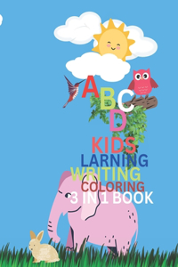 ABCD kids Learning/Writing/Coloring 3 in 1 Book