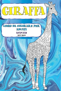 Libro da colorare per adulti - Art Deco - Animale - Giraffa