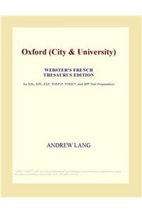Oxford (City & University) (Webster's French Thesaurus Edition)