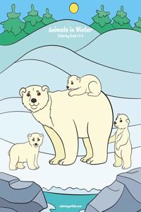 Animals in Winter Coloring Book 1 & 2