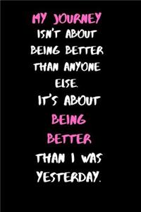 This Journey Isn't About Being Better Than Anyone Else. It's About Being Better Than I Was Yesterday.