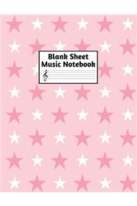 Blank Sheet Music Notebook: Easy Blank Staff Manuscript Book Large 8.5 X 11 Inches Musician Paper Wide 12 Staves Per Page for Piano, Flute, Violin, Guitar, Trumpet, Drums, Cell