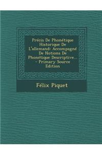 Précis De Phonétique Historique De L'allemand