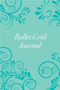 Bullet Grid Journal: Blue Floral Swirl, 150 Dot-Grid Pages, 6x9