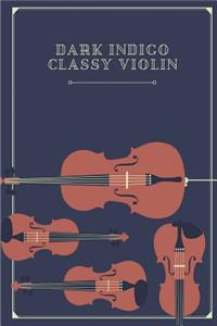 Dark Indigo Classy Violin: Pocket Notebook Journal Diary, 110 Pages, 6 X 9 for Your Daily Thoughts/Ideas