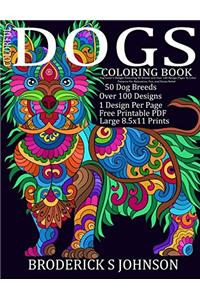 Colorful Dogs Coloring Book