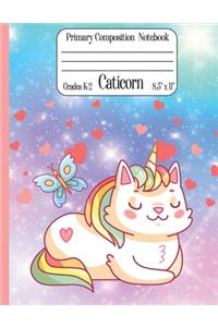 Caticorn Primary Composition Notebook Grades K-2 8.5