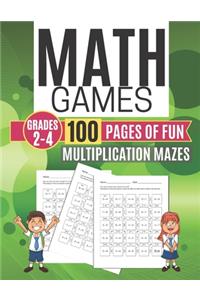 Math Games MULTIPLICATION MAZES 100 Pages of Fun Grades 2-4
