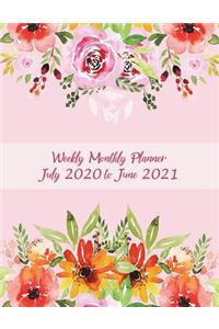 Weekly Monthly Planner July 2020 to June 2021