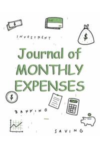 Journal of monthly expenses