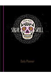 Daily Planner: 2019 - 2020 Sugar Skull Day of the Dead Purple Yearly Planner I January 19 - December 19 Dia de Muertos Plan Days, Set Goals & Get Stuff Done