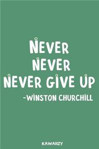 Never Never Never Give Up - Winston Churchill