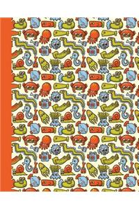 Sketchbook: Sea Creatures (Orange) 8x10 - Blank Journal with No Lines - Journal Notebook with Unlined Pages for Drawing and Writing on Blank Paper