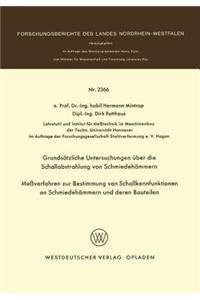 Grundsätzliche Untersuchungen über die Schallabstrahlung von Schmiedehämmern Meßverfahren zur Bestimmung von Schallkennfunktionen an Schmiedehämmern und der en Bauteilen