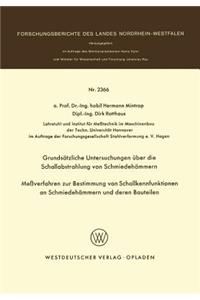 Grundsätzliche Untersuchungen Über Die Schallabstrahlung Von Schmiedehämmern Meßverfahren Zur Bestimmung Von Schallkennfunktionen an Schmiedehämmern Und Der En Bauteilen