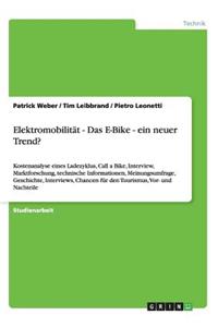 Elektromobilität - Das E-Bike - ein neuer Trend?