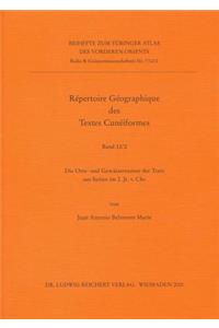 Repertoire Geographiques Des Textes Cuneiformes