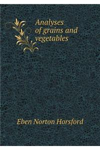 Analyses of grains and vegetables