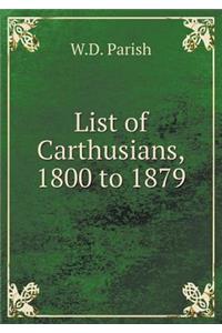 List of Carthusians, 1800 to 1879