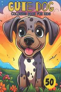 Cute dog coloring book for kids