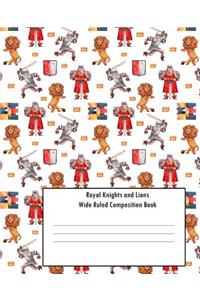 Royal Knights and Lions Wide Ruled Composition Book