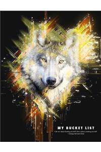 Bucket List Journal Personal Goal Tracking Wolf Art Notebook Planner Diary for Ultimate To-Do List Prompt Book for Keeping Track of Dreams
