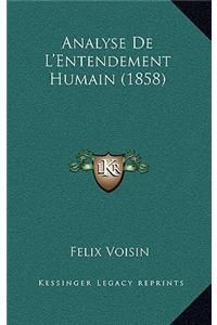 Analyse de l'Entendement Humain (1858)