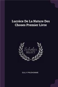 Lucrèce De La Nature Des Choses Premier Livre