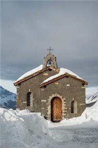 Simple Rustic Country Church on a Snowy Winter Day Journal