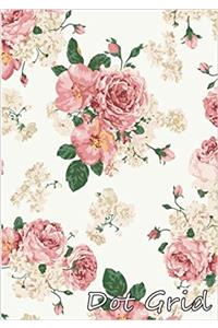 Pink Flora Dot Grid Notebook: Dot Grid Pages