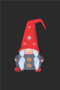 Scandanavian Gnome with buttons, Christmas Notebook Kids, Lined Journal/Notes Christmas