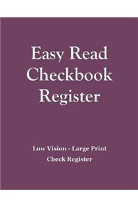 Easy Read Checkbook Register