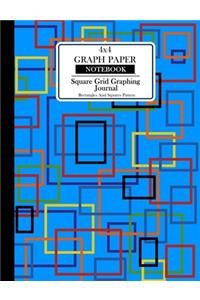 4x4 Graph Paper Notebook.Square Grid Graphing Journal. Rectangles And Squares Pattern