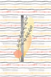 Food and Exercise Journal with Monogram Letter I