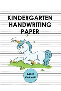 Kindergarten Handwriting Paper: Handwriting Unicorn Notebook for kids 6x9 120 pages, Learn to write alphabets and improve writing skills with dotted journal for primary, preschool,