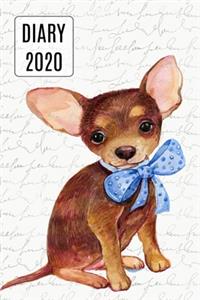 2020 Daily Diary Planner, Watercolor Chihuahua