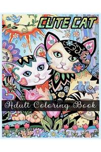 CUTE CAT Adult Coloring Book