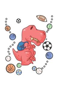 Funny School T-Rex Dinosaur Notebook: Graph Paper Journal 6x9 - 120 Pages