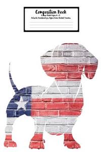 Composition Book College Ruled Paper 6 X 9, Patriotic Dachshund for Office Home Student Teacher
