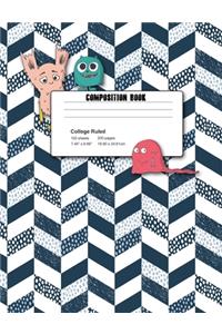 Composition Book College Ruled 100 Sheets 200 Pages 7.44