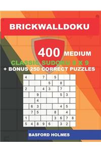 BrickWallDoku 400 MEDIUM classic Sudoku 9 x 9 + BONUS 250 correct puzzles