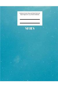 Skies Notebook Journal, Diary and Sketch Book with Blank Pages (8.5 x 11) (Texture Notebook)