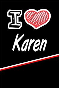 I Love Karen: Isometric Dot Paper Drawling Paper Notebook Journal Featuring 120 Pages 6x9