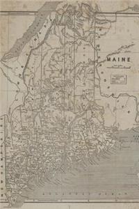 Antique Map of Maine in 1842 Journal