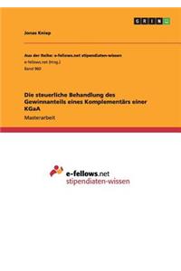 Die steuerliche Behandlung des Gewinnanteils eines Komplementärs einer KGaA