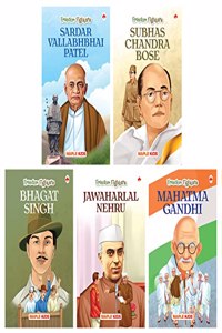 Story Books for Kids (Set of 5 Books) (Illustrated) - Indian Freedom Fighters - Biographies for Children - 6 Years to 10 Years Old - Gandhi, Patel, Nehru, Subhash Chandra Bose, Bhagat Singh