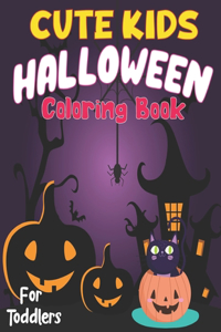Cute kids halloween coloring book for toddlers