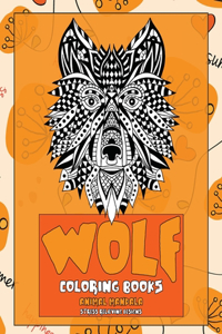 Coloring Books Animal Mandala - Stress Relieving Designs - Wolf