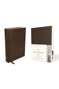 NKJV, Journal the Word Bible, Bonded Leather, Brown, Red Letter Edition: Reflect, Journal, or Create Art Next to Your Favorite Verses