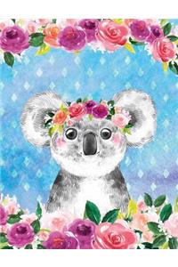 Big Fat Bullet Style Journal Cute Koala Bear In Flowers